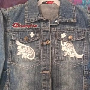 Girls champion denim jacket with Embellishments